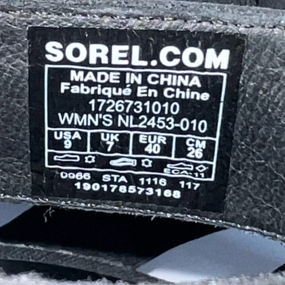 Sorel Women's‎ Leather Joanie Lace Sandal Sz 9 In Black